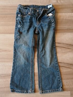 Gymboree Girl's Best Friends Puppy Love Bootcut Jeans FLAWS size 6 (K)